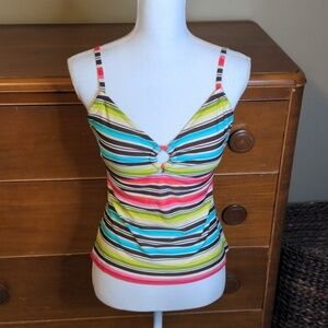 SOUTH POINT Caribbean stripe tankini Sz 6